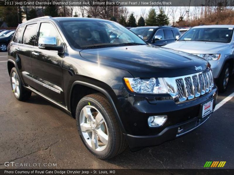 Brilliant Black Crystal Pearl / New Saddle/Black 2013 Jeep Grand Cherokee Overland Summit 4x4