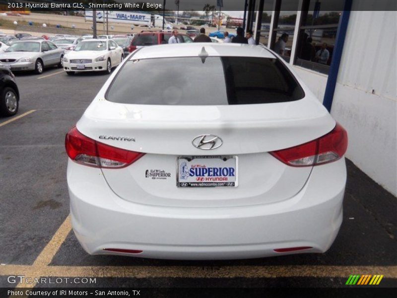 Shimmering White / Beige 2013 Hyundai Elantra GLS