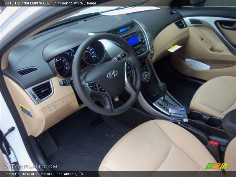 Shimmering White / Beige 2013 Hyundai Elantra GLS