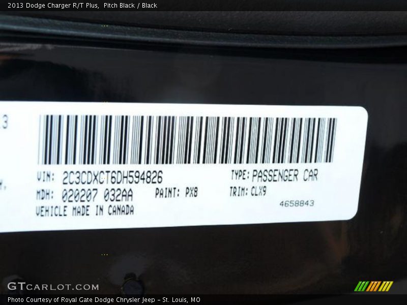 Pitch Black / Black 2013 Dodge Charger R/T Plus