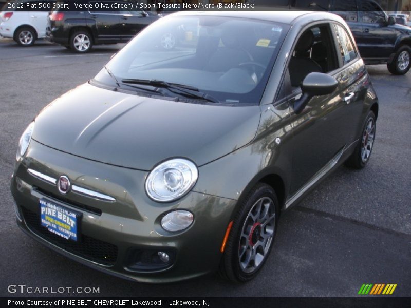 Verde Oliva (Green) / Sport Tessuto Nero/Nero (Black/Black) 2012 Fiat 500 Sport