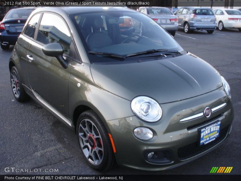Verde Oliva (Green) / Sport Tessuto Nero/Nero (Black/Black) 2012 Fiat 500 Sport