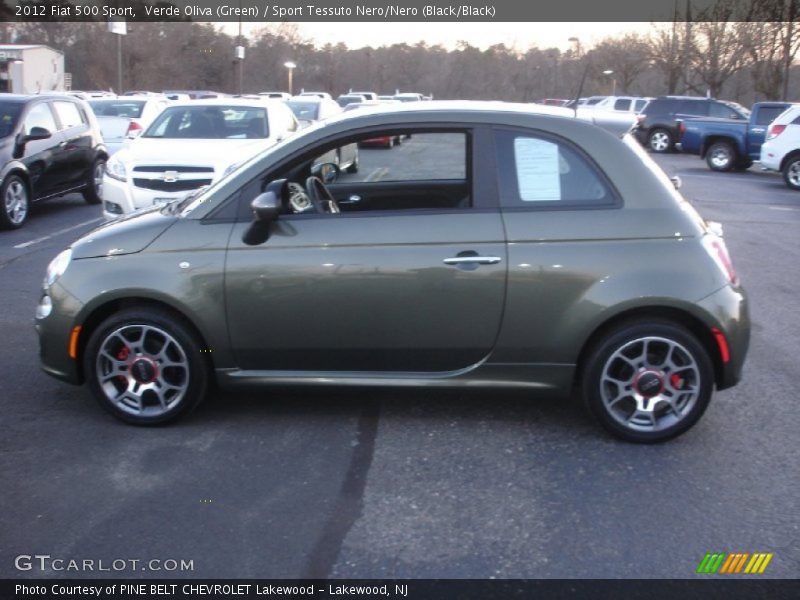 Verde Oliva (Green) / Sport Tessuto Nero/Nero (Black/Black) 2012 Fiat 500 Sport