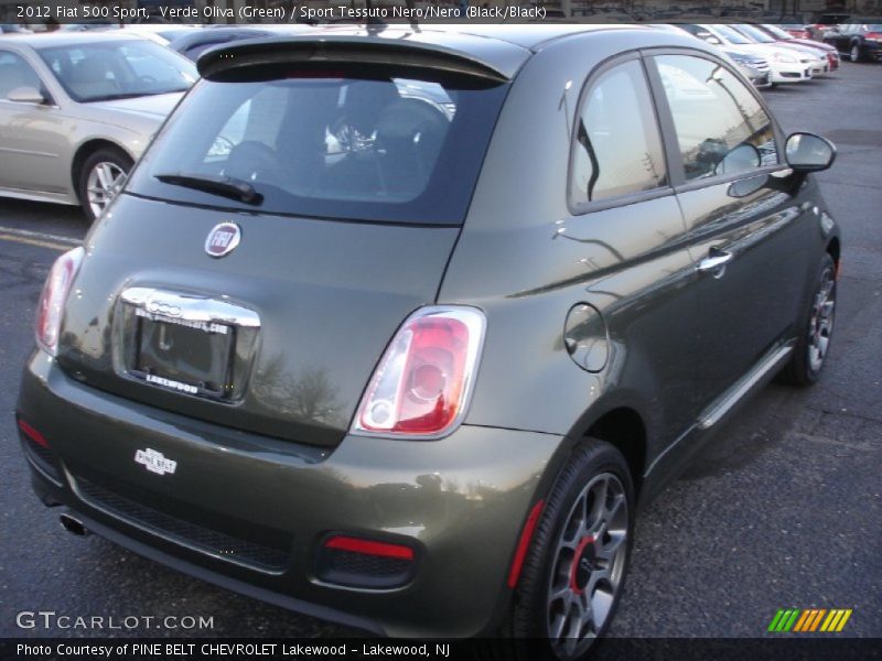 Verde Oliva (Green) / Sport Tessuto Nero/Nero (Black/Black) 2012 Fiat 500 Sport