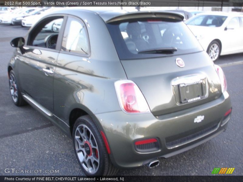 Verde Oliva (Green) / Sport Tessuto Nero/Nero (Black/Black) 2012 Fiat 500 Sport