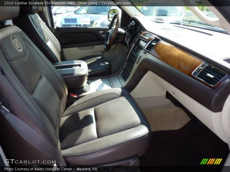 Silver Lining / Cocoa/Light Linen 2010 Cadillac Escalade ESV Platinum AWD