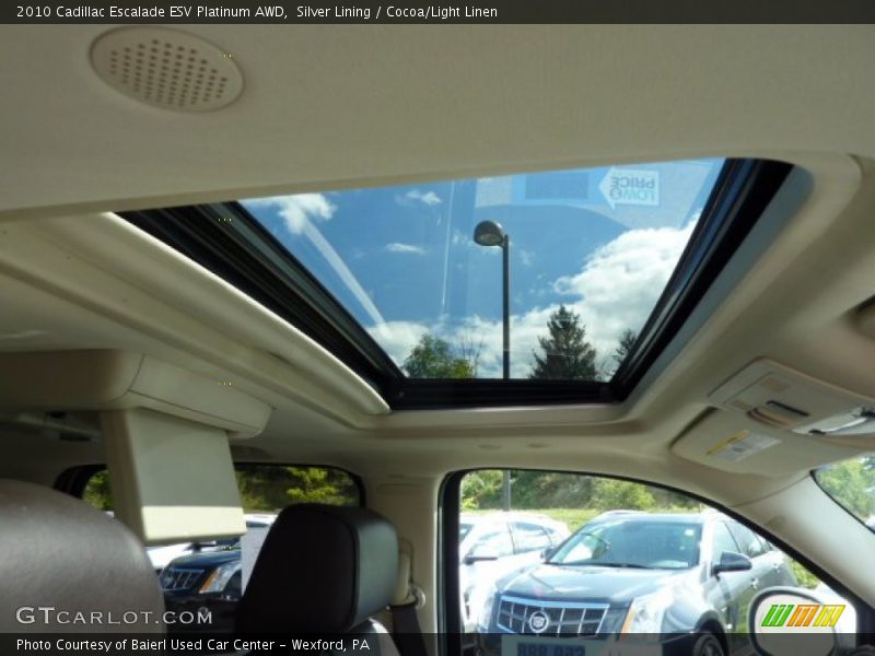 Silver Lining / Cocoa/Light Linen 2010 Cadillac Escalade ESV Platinum AWD