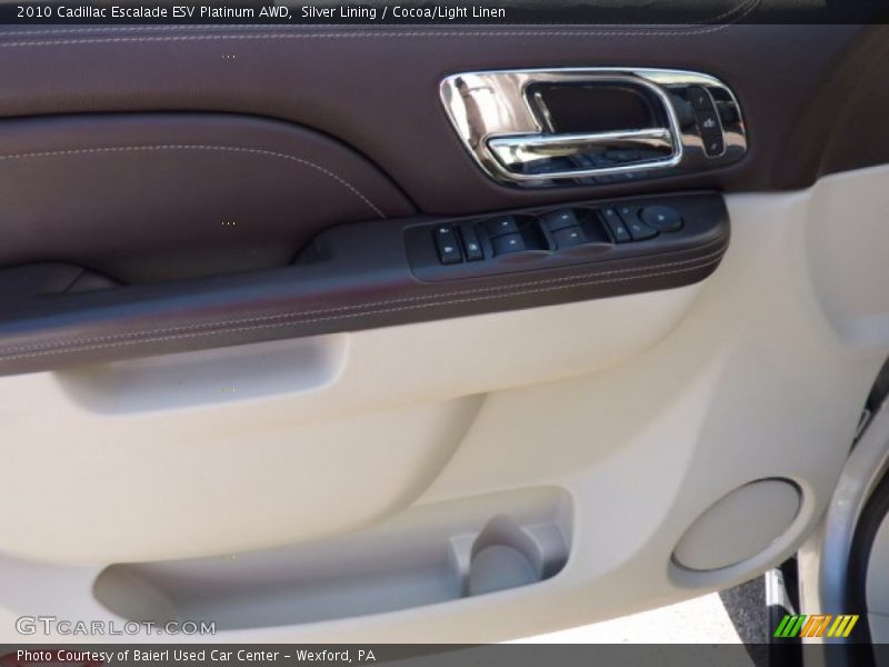 Silver Lining / Cocoa/Light Linen 2010 Cadillac Escalade ESV Platinum AWD