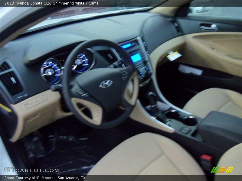 Shimmering White / Camel 2013 Hyundai Sonata GLS