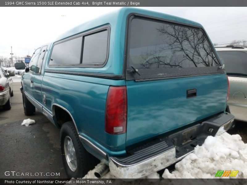 Bright Teal Metallic / Beige 1994 GMC Sierra 1500 SLE Extended Cab 4x4