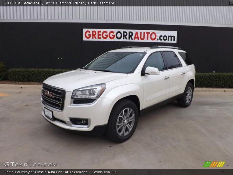 White Diamond Tricoat / Dark Cashmere 2013 GMC Acadia SLT