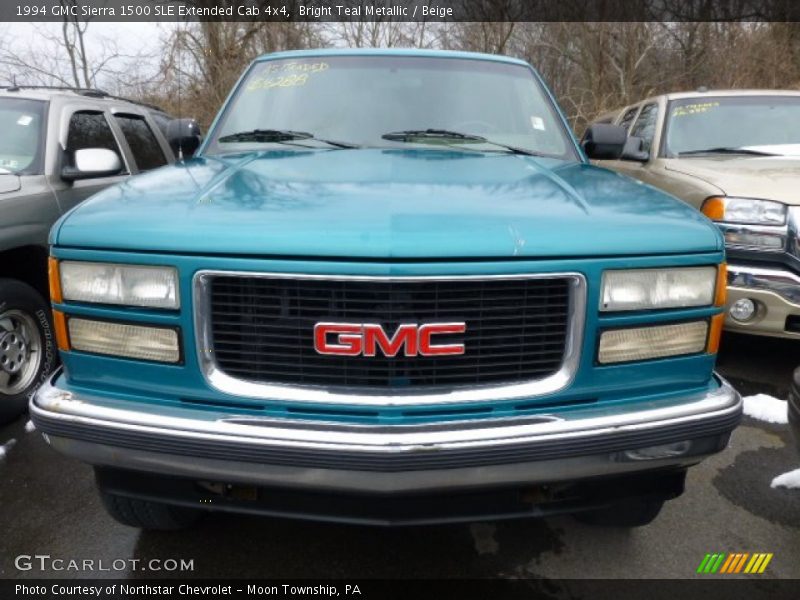 Bright Teal Metallic / Beige 1994 GMC Sierra 1500 SLE Extended Cab 4x4