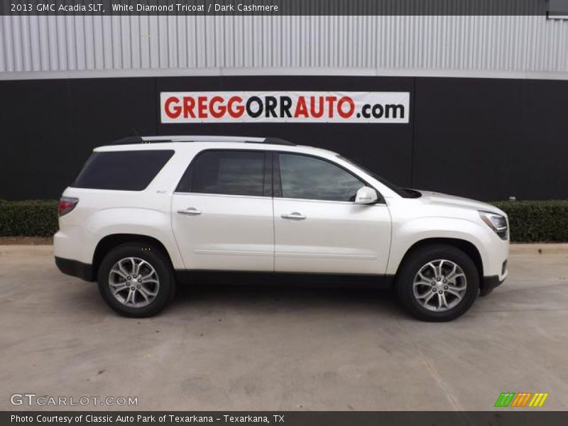 White Diamond Tricoat / Dark Cashmere 2013 GMC Acadia SLT