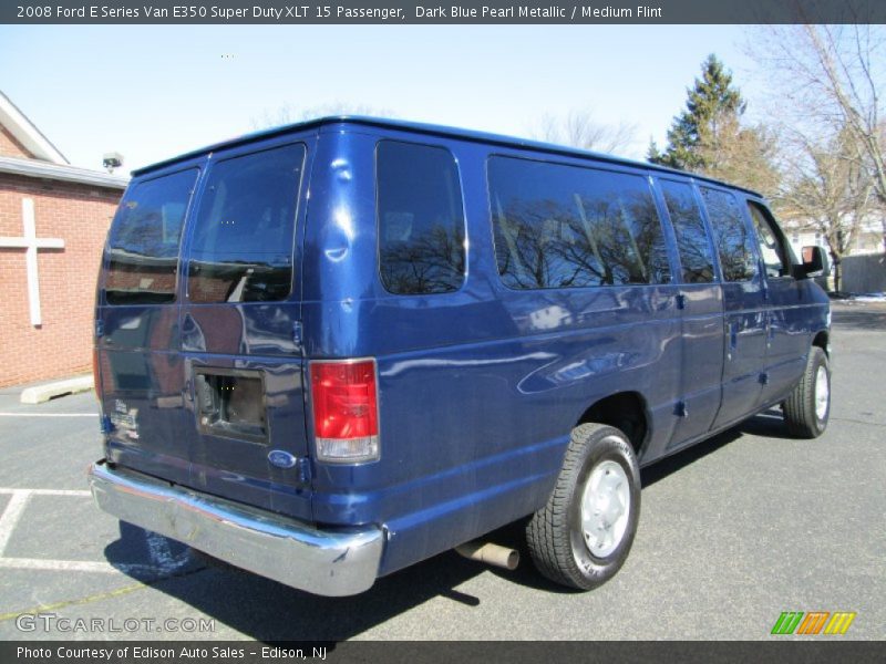 Dark Blue Pearl Metallic / Medium Flint 2008 Ford E Series Van E350 Super Duty XLT 15 Passenger