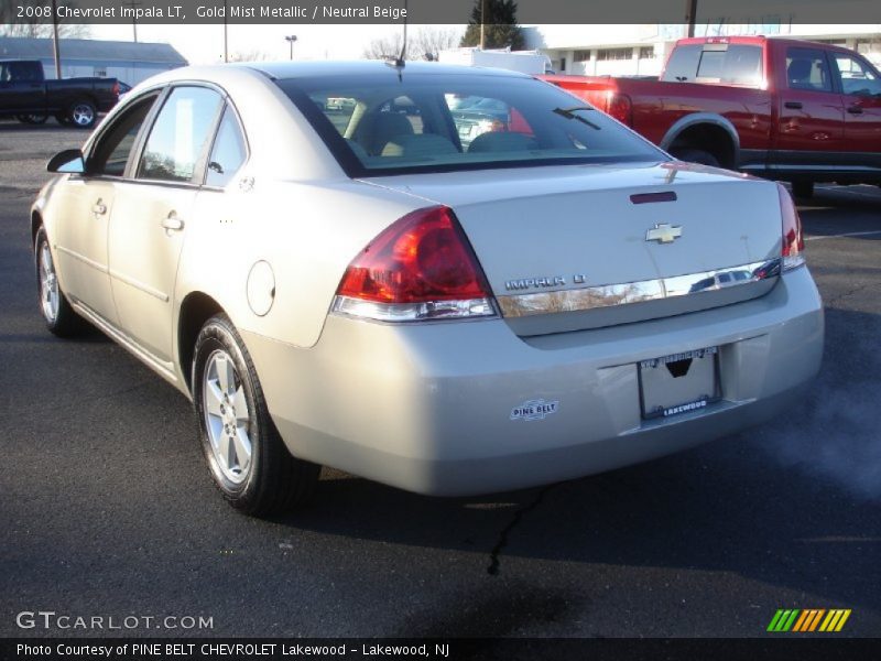 Gold Mist Metallic / Neutral Beige 2008 Chevrolet Impala LT
