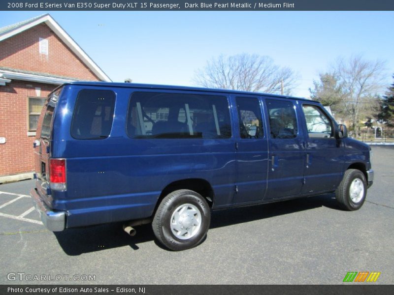 Dark Blue Pearl Metallic / Medium Flint 2008 Ford E Series Van E350 Super Duty XLT 15 Passenger
