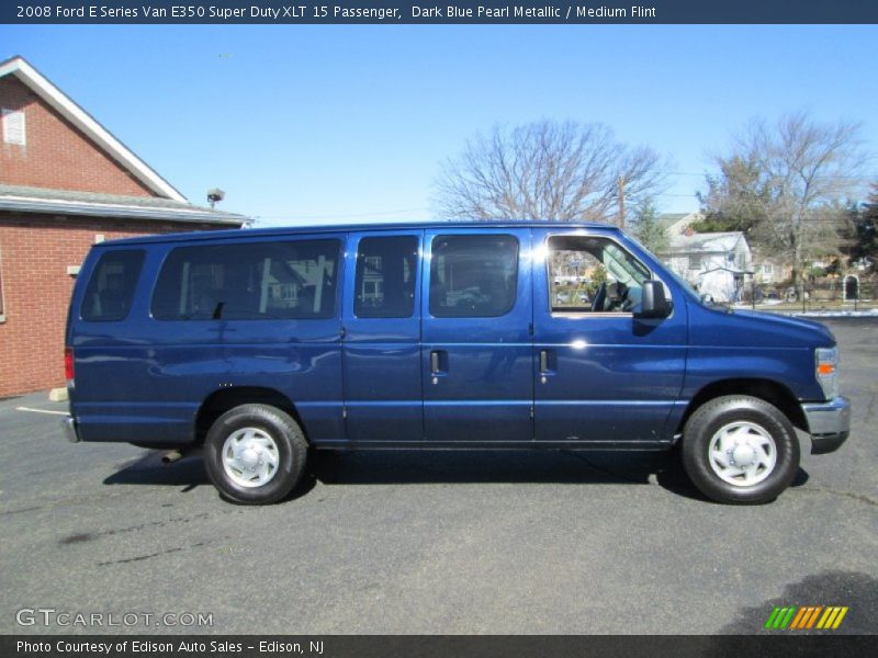 Dark Blue Pearl Metallic / Medium Flint 2008 Ford E Series Van E350 Super Duty XLT 15 Passenger