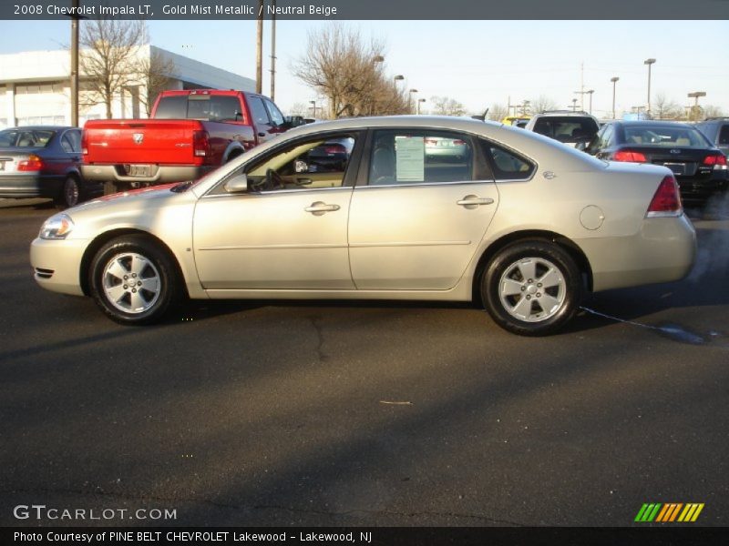 Gold Mist Metallic / Neutral Beige 2008 Chevrolet Impala LT