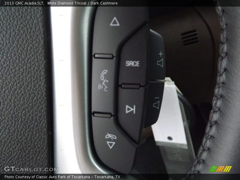 White Diamond Tricoat / Dark Cashmere 2013 GMC Acadia SLT