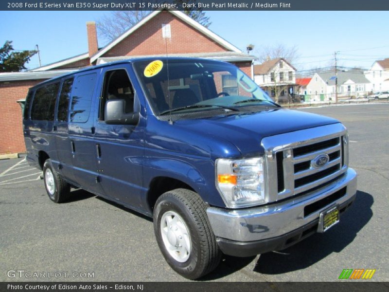 Dark Blue Pearl Metallic / Medium Flint 2008 Ford E Series Van E350 Super Duty XLT 15 Passenger