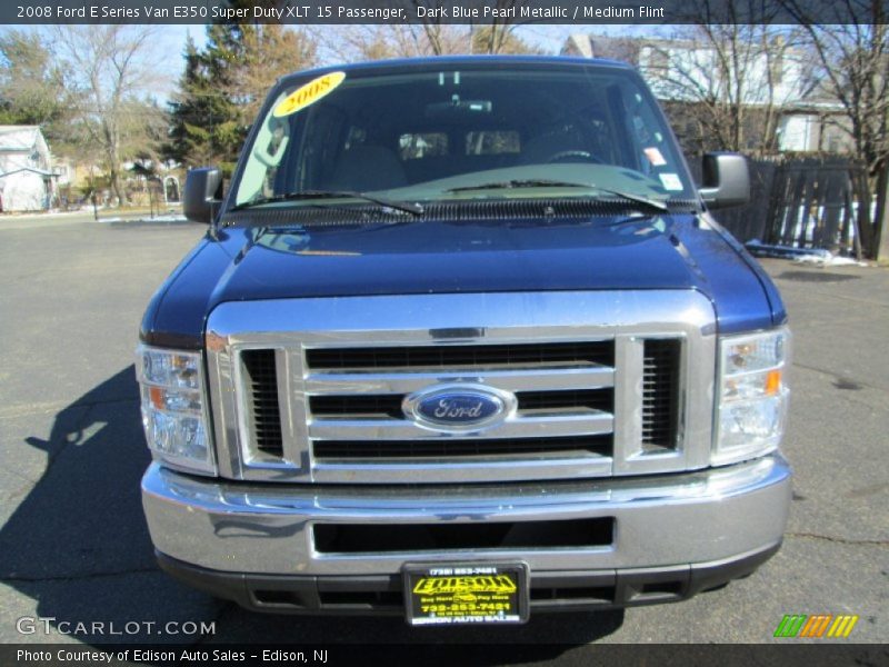 Dark Blue Pearl Metallic / Medium Flint 2008 Ford E Series Van E350 Super Duty XLT 15 Passenger