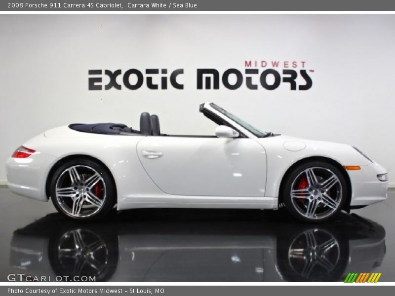Carrara White / Sea Blue 2008 Porsche 911 Carrera 4S Cabriolet