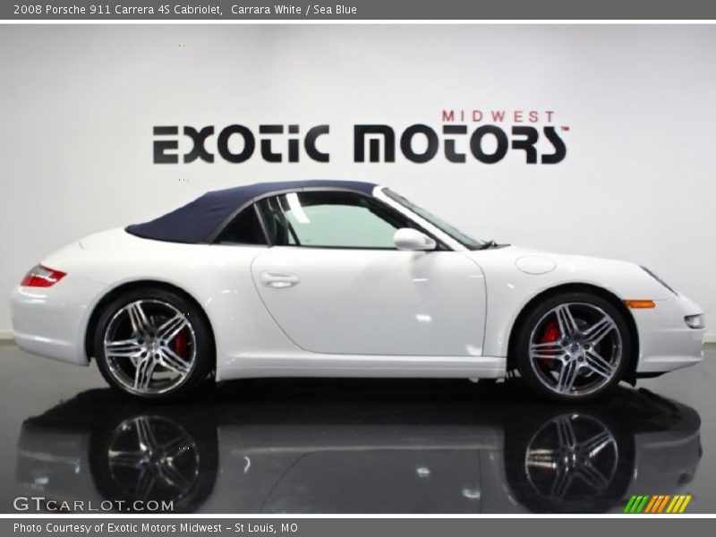 Carrara White / Sea Blue 2008 Porsche 911 Carrera 4S Cabriolet