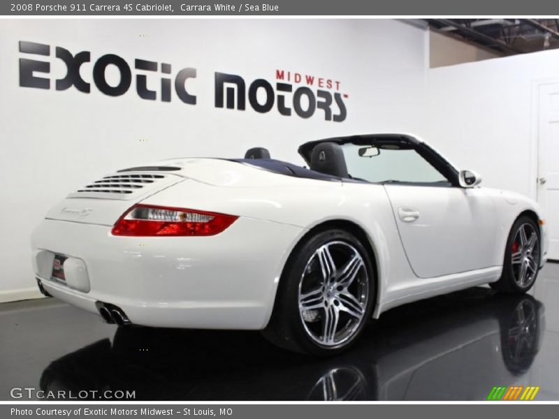 Carrara White / Sea Blue 2008 Porsche 911 Carrera 4S Cabriolet