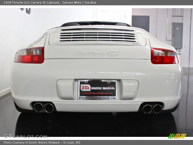Carrara White / Sea Blue 2008 Porsche 911 Carrera 4S Cabriolet