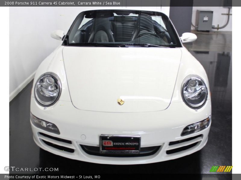 Carrara White / Sea Blue 2008 Porsche 911 Carrera 4S Cabriolet