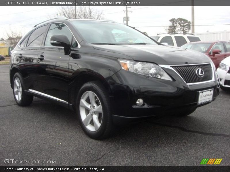 Obsidian Black / Light Gray/Espresso Birds-Eye Maple 2010 Lexus RX 350 AWD