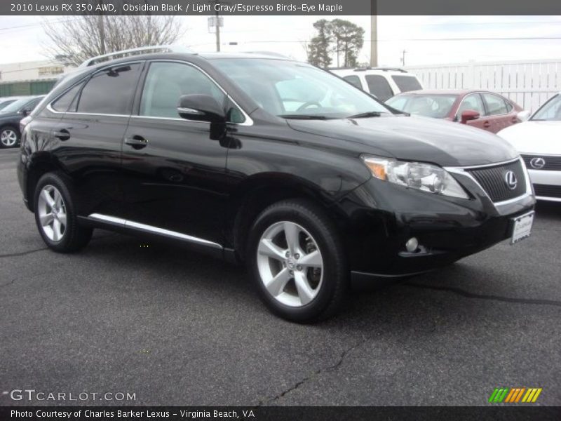 Obsidian Black / Light Gray/Espresso Birds-Eye Maple 2010 Lexus RX 350 AWD