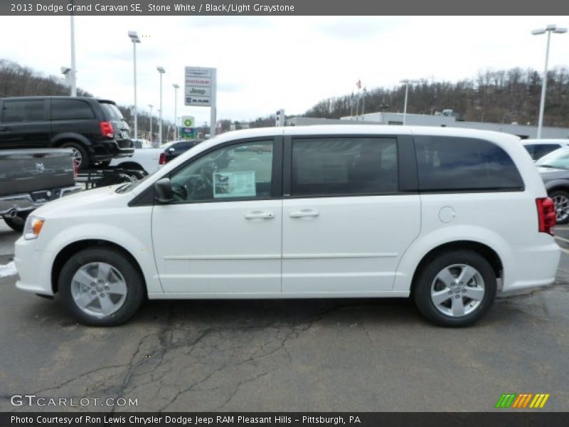 Stone White / Black/Light Graystone 2013 Dodge Grand Caravan SE