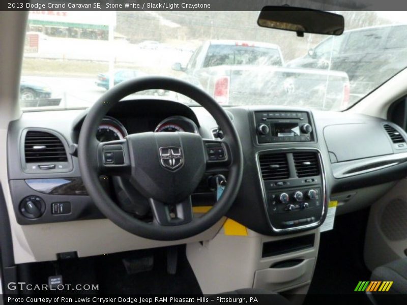 Stone White / Black/Light Graystone 2013 Dodge Grand Caravan SE