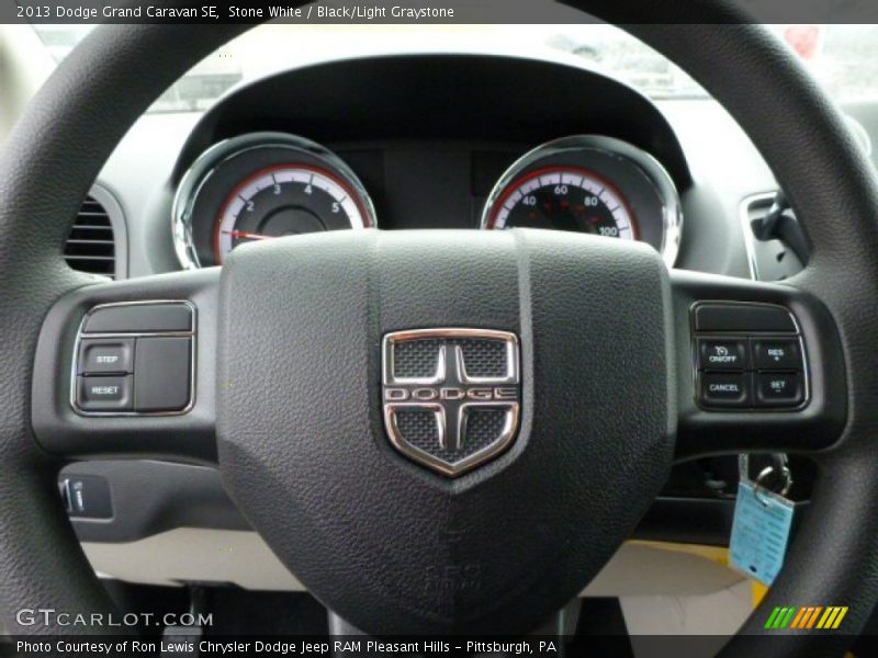 Stone White / Black/Light Graystone 2013 Dodge Grand Caravan SE