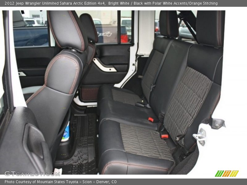 Bright White / Black with Polar White Accents/Orange Stitching 2012 Jeep Wrangler Unlimited Sahara Arctic Edition 4x4