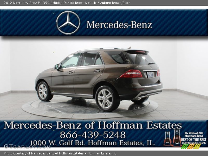 Dakota Brown Metallic / Auburn Brown/Black 2012 Mercedes-Benz ML 350 4Matic