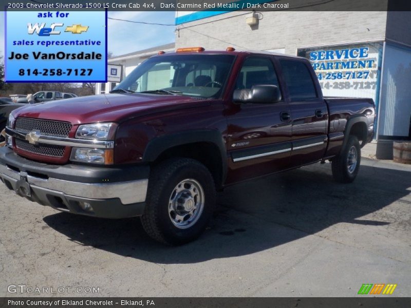 Dark Carmine Red Metallic / Dark Charcoal 2003 Chevrolet Silverado 1500 LS Crew Cab 4x4