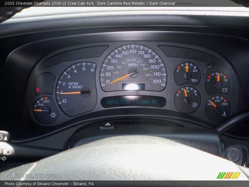 Dark Carmine Red Metallic / Dark Charcoal 2003 Chevrolet Silverado 1500 LS Crew Cab 4x4