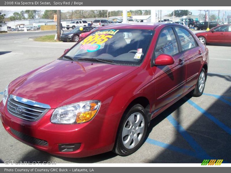 Spicy Red / Beige 2008 Kia Spectra EX Sedan