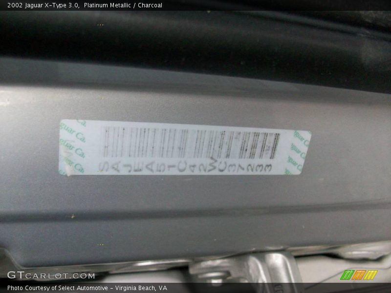 Platinum Metallic / Charcoal 2002 Jaguar X-Type 3.0