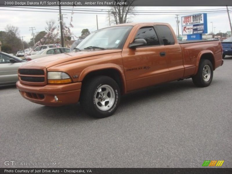 Amber Fire Pearl / Agate 2000 Dodge Dakota R/T Sport Extended Cab