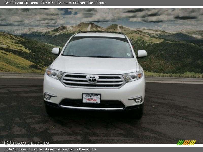 Blizzard White Pearl / Sand Beige 2013 Toyota Highlander V6 4WD