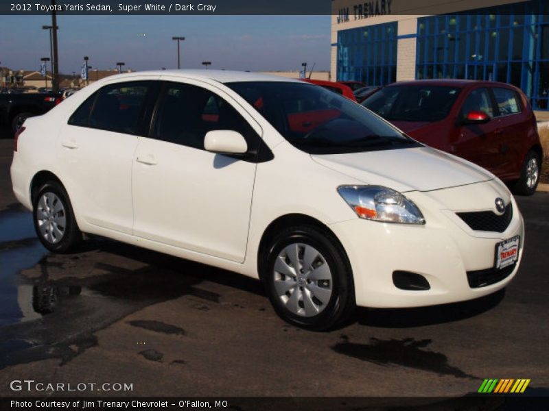 Super White / Dark Gray 2012 Toyota Yaris Sedan