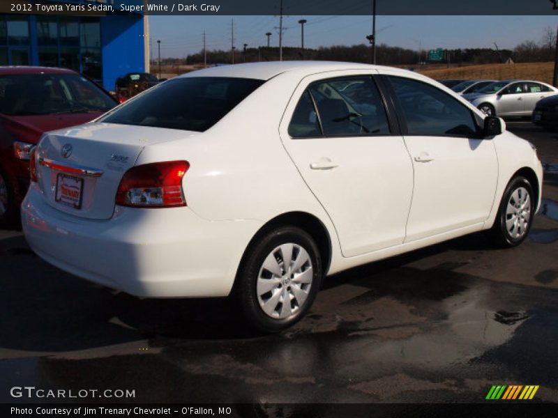 Super White / Dark Gray 2012 Toyota Yaris Sedan