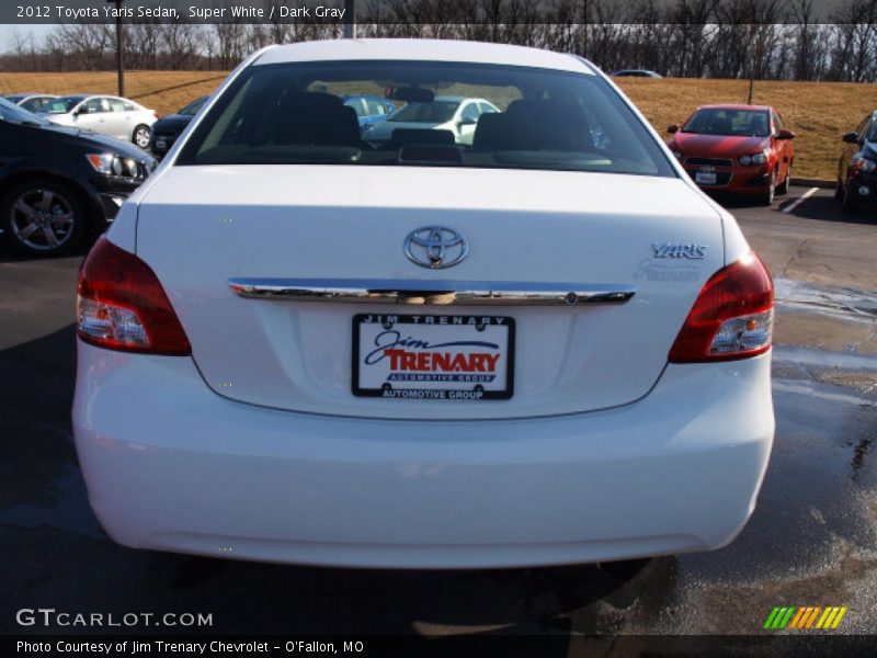 Super White / Dark Gray 2012 Toyota Yaris Sedan