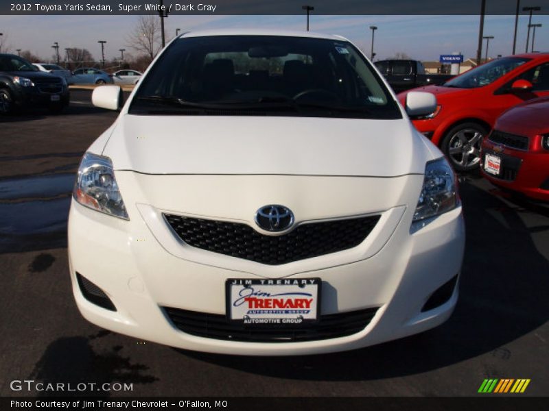 Super White / Dark Gray 2012 Toyota Yaris Sedan