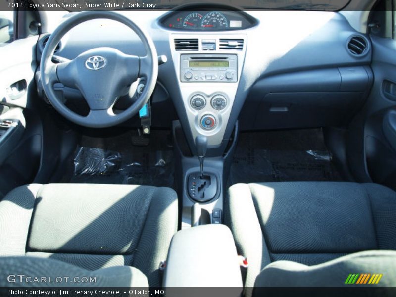 Super White / Dark Gray 2012 Toyota Yaris Sedan