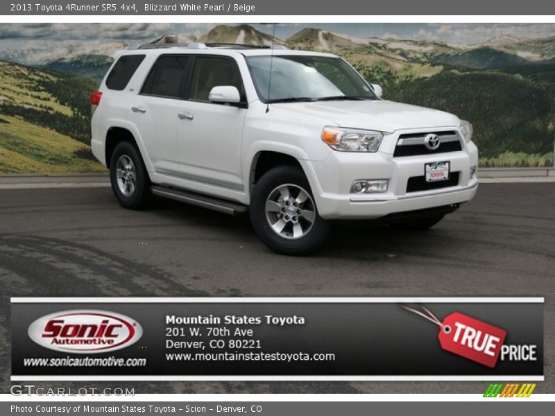 Blizzard White Pearl / Beige 2013 Toyota 4Runner SR5 4x4