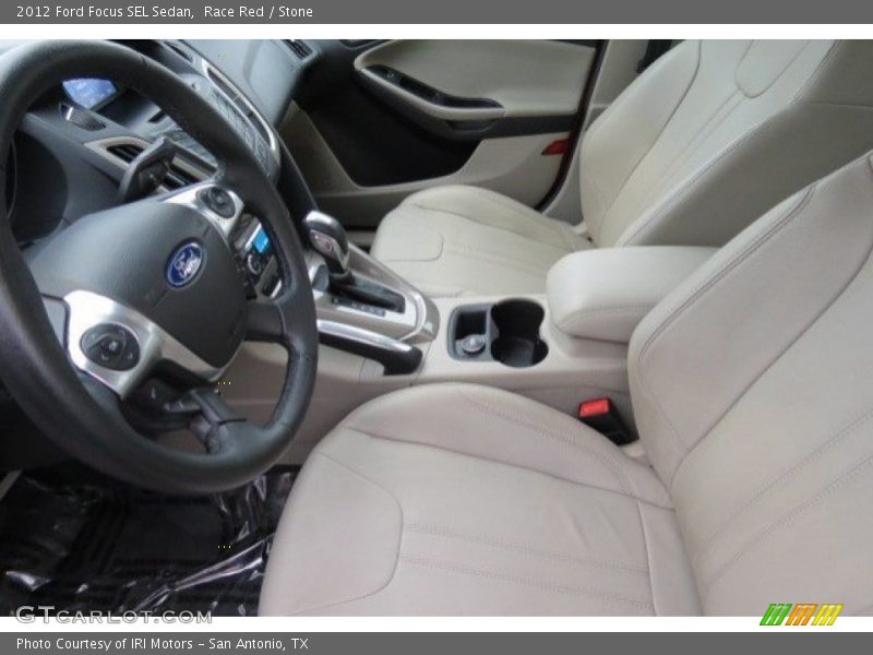 Race Red / Stone 2012 Ford Focus SEL Sedan